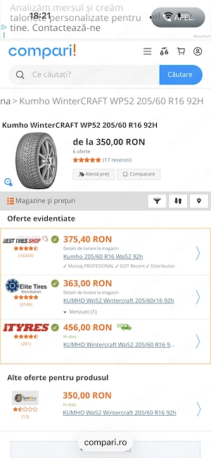 NOU, Roti de iarna ca noi Dacia Sandero Stepway 205/60/16  - imagine 6