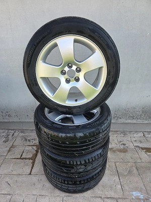 Set 4 jante aliaj 5x100 echipate cu anvelope vara 205/55/16 Golf 4 Bora Audi A3
