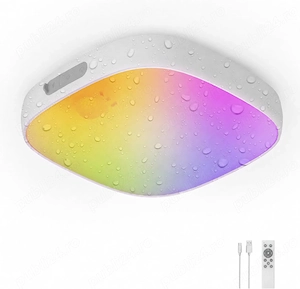 Lampă LED pentru Duș FULEN, IP65 Waterproof, Senzor Mișcare, 10000mAh, RGB, Remote Control