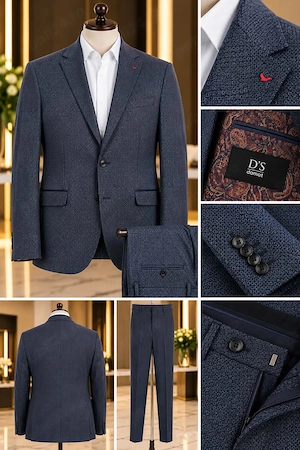 Costum bărbătesc D'S Damat   albastru, mărimea 50   NOU