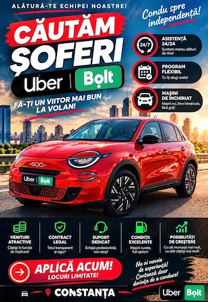 Angajez soferi uber  bolt