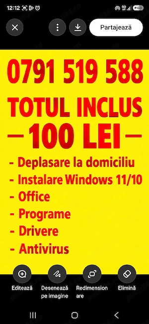 instalare windows 11,10 +office +drivere +programe pc+deplasarea la domiciliu costa doar 100 lei 