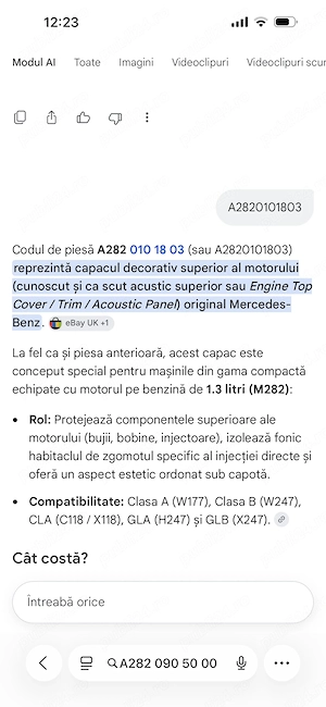 A2820101803 Capac motor mercedes  - imagine 3