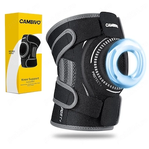 Orteză Genunchi cu Stabilizatori Laterali & Gel Patelar   Compresie, 360  Wrap, Ultraușoară 90 g