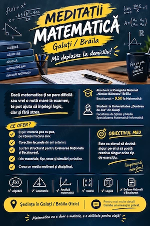 Meditații Matematică Galați   Bacalaureat   Evaluare Națională