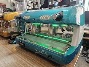 Set Espressor Bianchi Sofia & Rasnita Compak Verde Smarald Restaurat