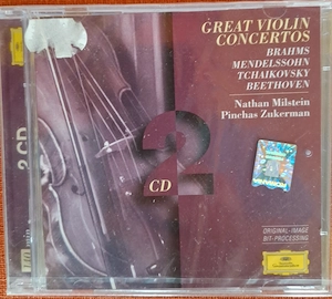 Great violin concertos - Brahms, Mendelssohn, Tchaikovsky, Beethoven (2 CD, nou, in tipla)