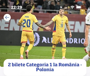 SUPER OFERTĂ 2 bilete categoria 1 la meciul România-Polonia  SUPER OFERTA 