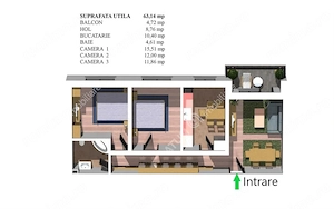 Apartament 3 camere balcon parcare zona Calea Cisnadiei din Sibiu - imagine 8
