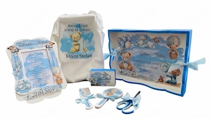 Seturi complete taierea motului baietel si fetita - ursulet, personalizat cu nume