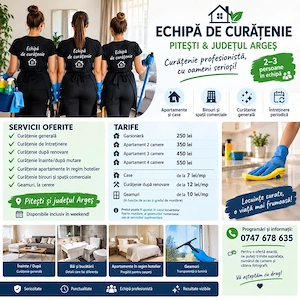 Oferim servicii de curatenie