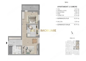 2 camere de vanzare | Popesti Leordeni | Biruintei | 0% Comision | 2027 - imagine 2