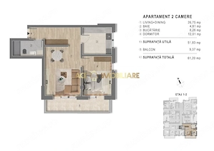 2 Camere de vanzare | Popesti Leordeni | 0% Comision | Centrala - imagine 3