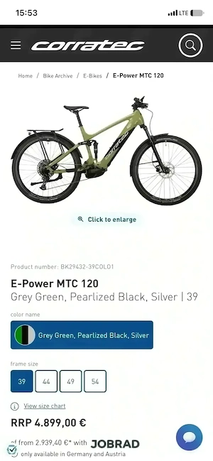 E-Bike corratec mtc120 ful 