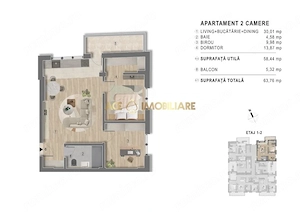 2 camere + Birou de vanzare | Popesti Leordeni | 0% Comision | Centrala - imagine 3