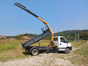 iveco 65c18 basculabil trilateral cu macara  - imagine 3