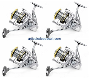 Set 4 mulinete Crap si Somn, CH 10.000, cu 11 rulmenti, tambur LongCast   produse noi