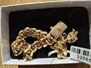 Brățară aur 14k, 15 grame, 17cm, model Cuban