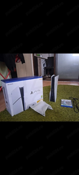 Play Station 5 Slim Disc Edition -impecabi   Joc  EA Sport 24 ,- Cutie completă 