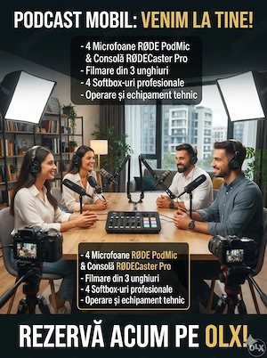 Studio podcast mobil, Podcast la sediul clientului, Servicii podcast Înregistrare podcast Soluții co