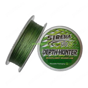 Fir textil verde, rola de 100 m, din 8 microfilamente, Sirena Pro Depth-Hunter, diferite grosimi
