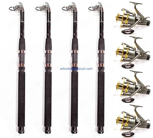 Set complet Crap si Somn   4 lansete Dunare, 2,70 m + 4 mulinete KT 6000A, cu 10 rulm   produse noi