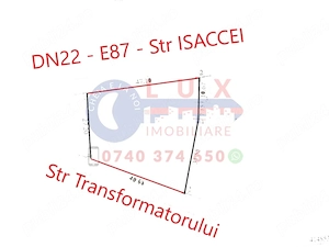 Id 7256 exclusivitate | teren intravilan 1.648 mp cu dublă deschidere | dn22 - e87 - str. isaccei - imagine 2