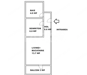 Garsoniera decomandata de vanzare balcon parcare Arhitectilor Sibiu - imagine 5