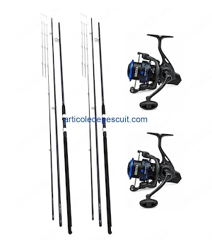 Set   2 Lansete Feeder actiune 150 gr., din Compozit + 2 Mulinete Feeder FD450, cu 10 rulmenti