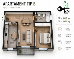 Beius APARTAMENTE NOI cu 2 3 camere zona centrala - imagine 3