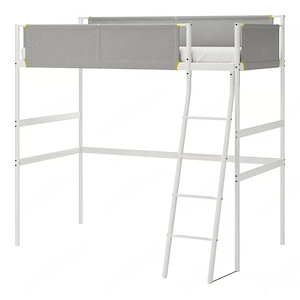 Pat supraetajat copii IKEA VITVAL 90x200 cm + saltea  FJÄLL