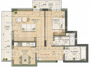 Apartament 3 camere, 62 mp, Comision 0, zona Iris 