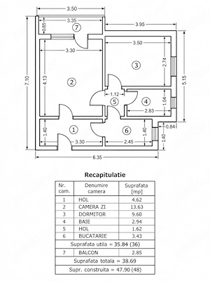 Apartament 2 camere decomandat - imagine 4
