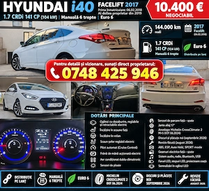 Hyundai i40 Facelift 1.7 CRDi   141 CP   Euro 6   144.000 km - imagine 1
