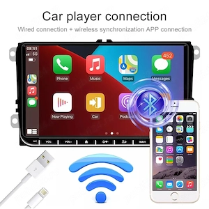 Navigatie Android 9" CarPlay Android Auto 4GB 64GB VW Passat Golf Skoda Seat