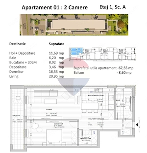 Apartament 2 camere premium, 67,55 mp utili + blacon!