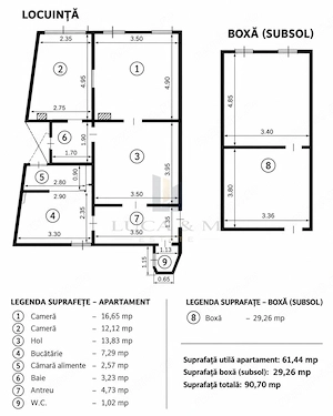 Apartament 3 camere  Piata Traian | cladire istorica | 61,44 mp plus boxa 29,26 mp si cota teren - imagine 2
