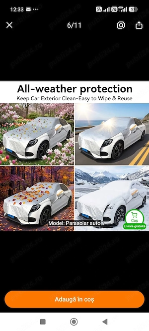 Husa auto pentru parbriz si capota  - imagine 2