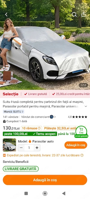 Husa auto pentru parbriz si capota 