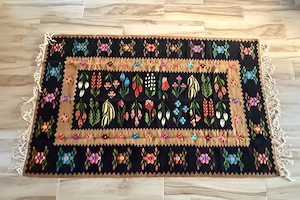 Covor traditional din lana lucrat manual la razboi - 2.5 x 1.5 m 