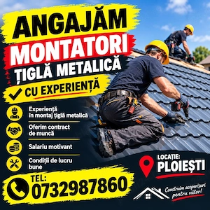 Angajăm Montatori Țiglă Metalică
