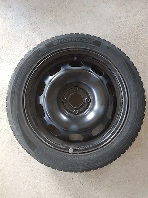 Set anvelope Hankook de iarna si jante de tabla 195/55R16