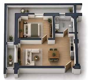 Apartament 2 camere open space Preajba - 0% comision la cumparare