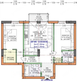Apartament 3 camere, 71 mp, zona Calea Moldovei