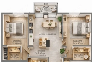 Apartament 3 camere, 71 mp, zona Calea Moldovei - imagine 3