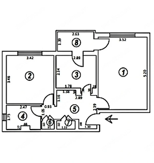 Apartament 2 camere decomandat, zona Sarari 