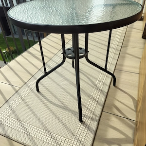 Masa structura metalica și blat din sticla pentru gradina sau balcon