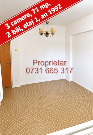 Proprietar 3 camere 2 bai 1992 clasa A etaj 1 Lacul Tei Maica Domnului Alexandru cel Bun  - imagine 3