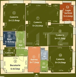 Apartament 4 camere, 97 mp, zona Piata Marasti - imagine 3