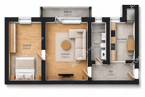 De vanzare apartament cu 2 camere si balcon in Sibiu zona Ciresica - imagine 8
